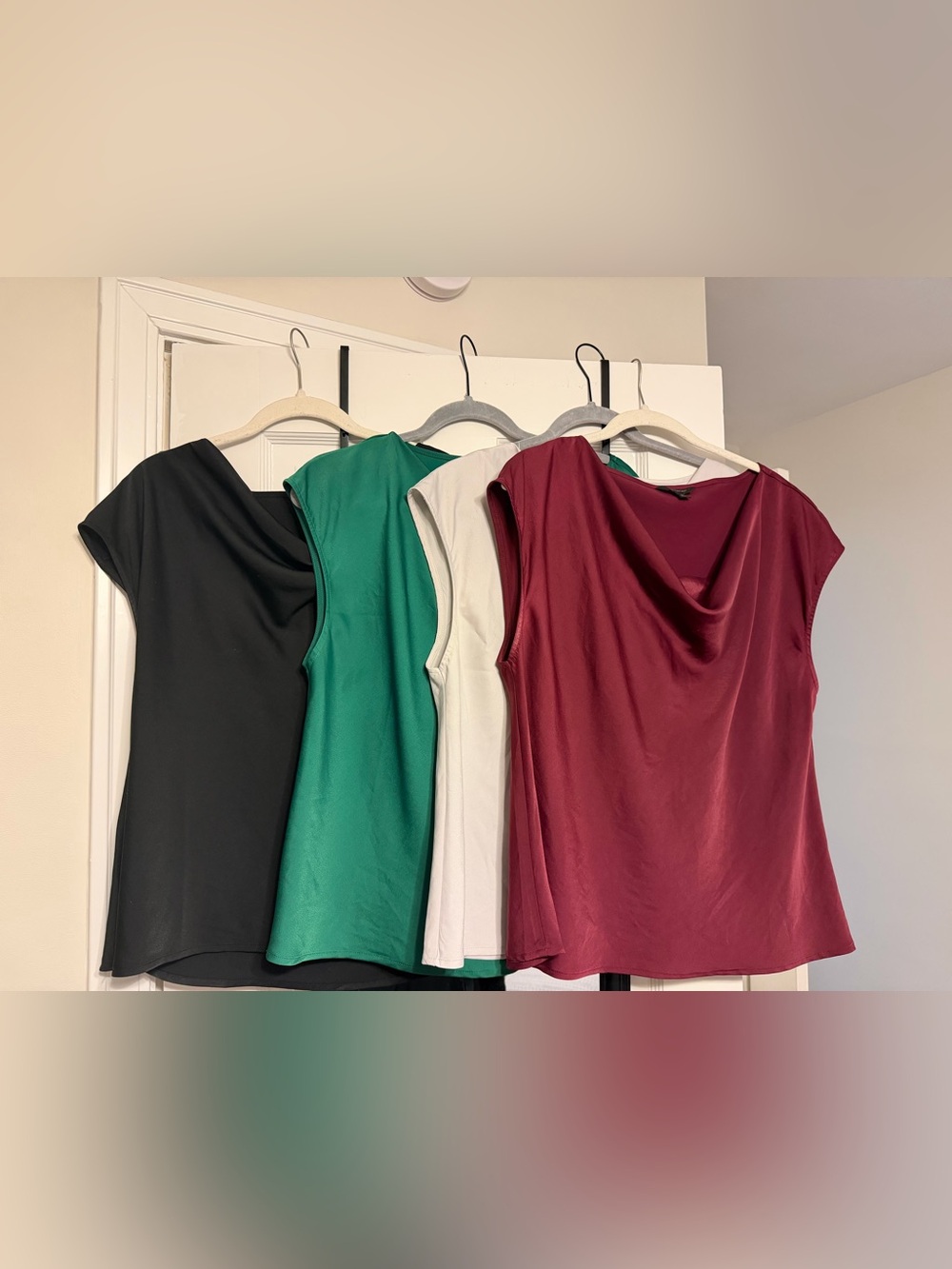 Banana Republic Factory Cowl Neck Sleeveless Tops Black, Green, Burgundy, Snow